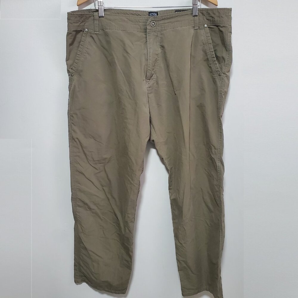 KUHL Kontra Air Pants Wide Leg Utility Hiking Gorpcore Olive Green Men's 42 x 33